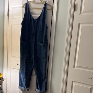 H G Dark Blue Denim Overalls